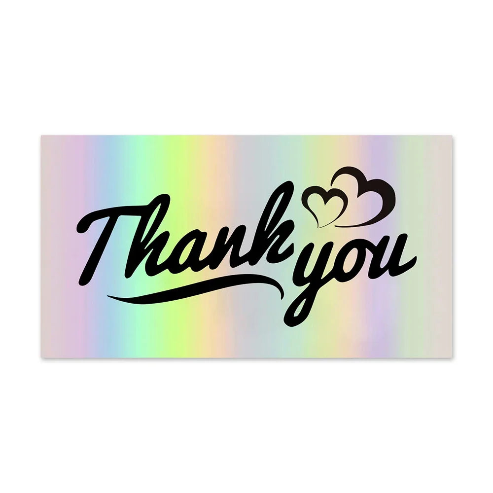 50 Pcs Thank You For Supporting My Small Business Reflective Laser Appreciate Cards Greeting Postcard For Online Retail Shopping
