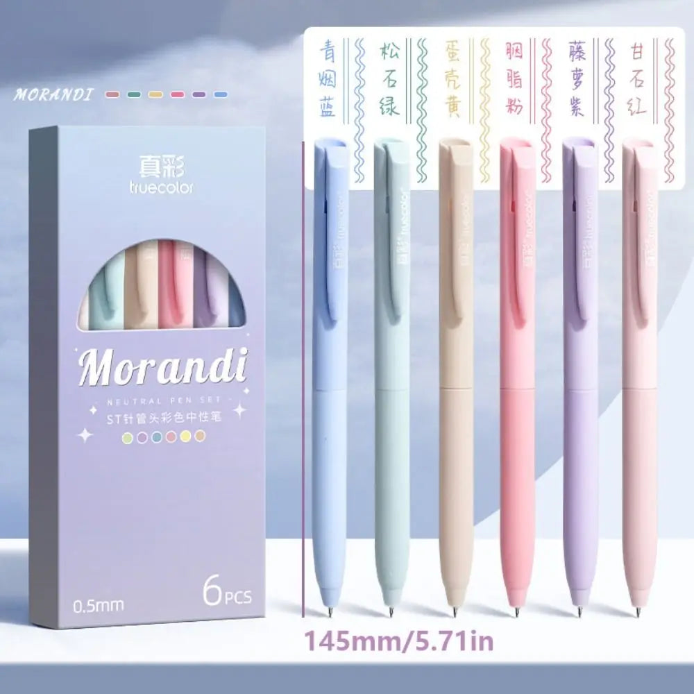 6Colors/Set Color Gel Pen 0.5mm ST Tip Ballpoint Pen Writing Tool Color Ink Signing Pen Students Gift Stationery School Supplies