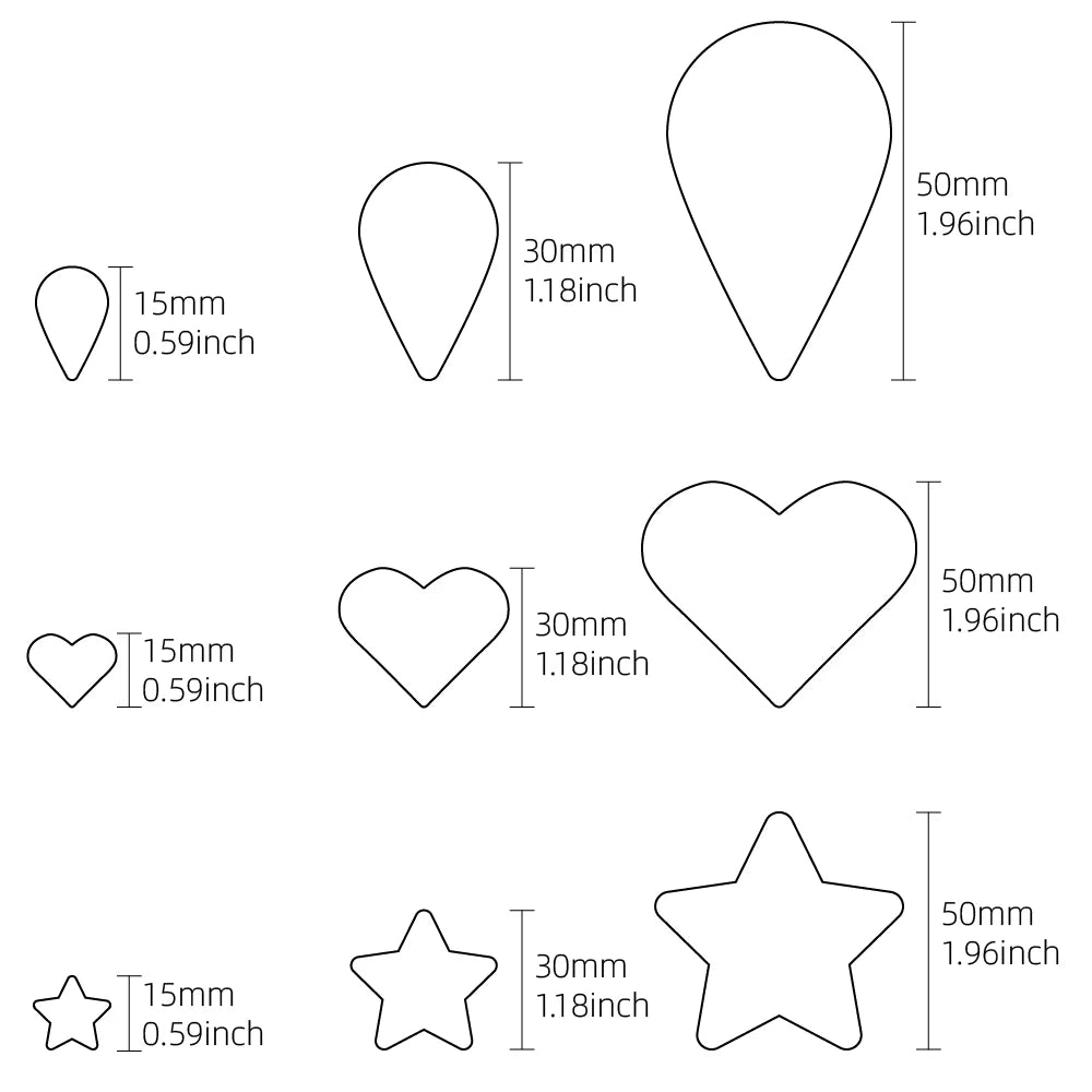 3pc DIY Cutting Punch Die Mold, Love/Star/Water Drop Handmade Leather Puncher, Making Creative Leather Craftwork Stencil Mould