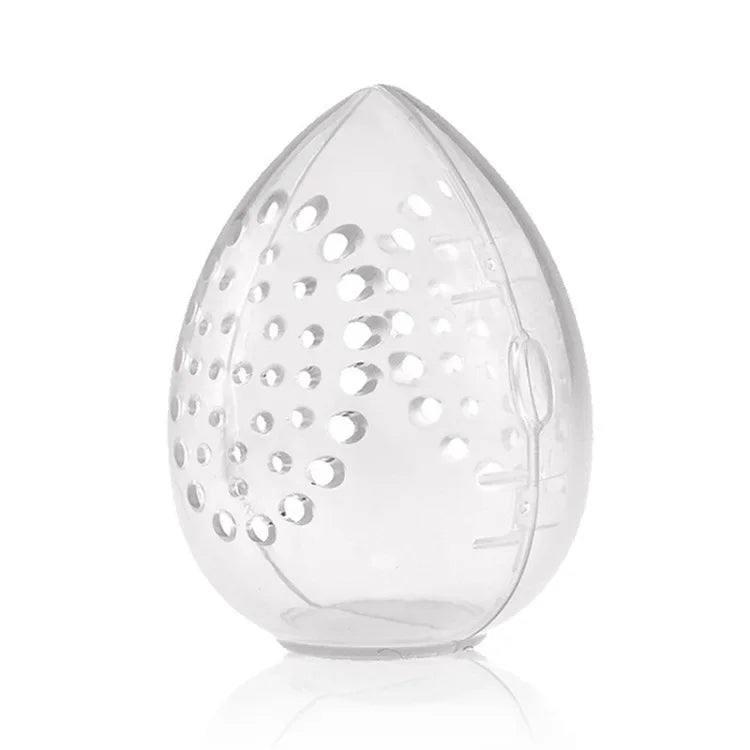 Empty Makeup Sponge Storage Box Plastic Egg Shaped Cosmetic Puff Organizer Rack Portable Makeup Blender Holder Stand Drying Box