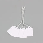 100pcs White Rectangular Paper Price Tag String Display Cards Promotion Label For Sales Jewelry Crafts Supplies Small Business