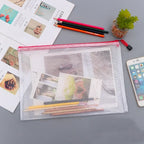 3/5PCS Stationery Storage Bag Folder File Mesh Zipper Pouch A3 A4 A5 A6 Document Bag Zip File Folders School Office Supplies