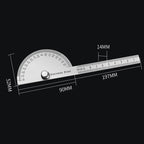 Stainless Steel 180 Degree Protractor Angle Ruler Metal Angle Meter Gauge Finder Goniometer For Precision Measurement