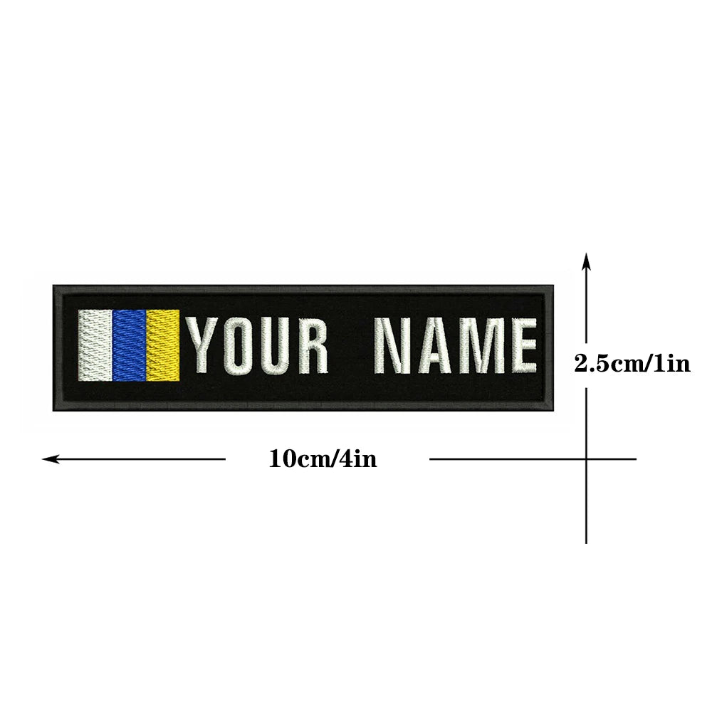 Canary Islands Flag 10X2.5cm Embroidery Custom Name Text Patch Stripes Badge Iron On Or  Patches
