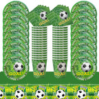 Soccer Party Disposable Tableware Paper Plates Cups Napkins Tablecloth Kids Boys Football Birthday Party Decoration Supplies