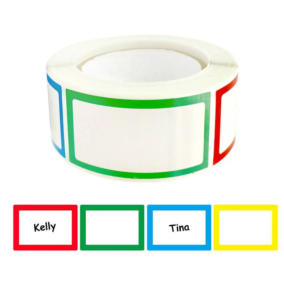 250pcs Waterproof Blank Self Adhesive Assorted Stickers Removable Label Stickers Name Tag Bottle File Document School Supplies