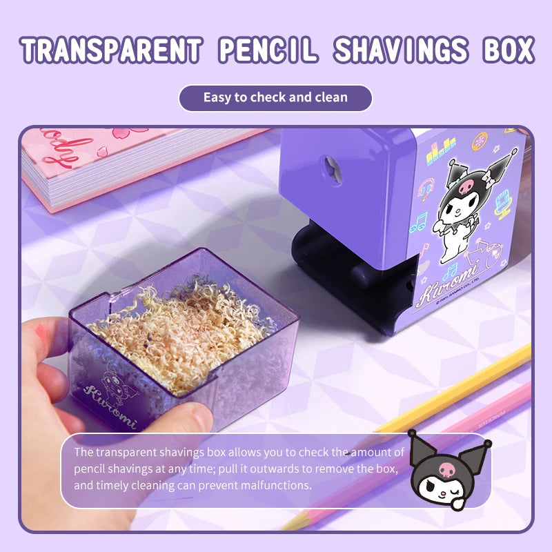 Sanrio Pencil Sharpener Fast Sharpening Easy to Use for Kids Students School Office Stationery Cute Anime Merch Kawaii Gift