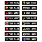 1PC 10cmX2.5cm Custom Name Patch Stripes Badge Iron On Or Hook Loop fire trophy radiation motorcycle blood drop love Pentagram