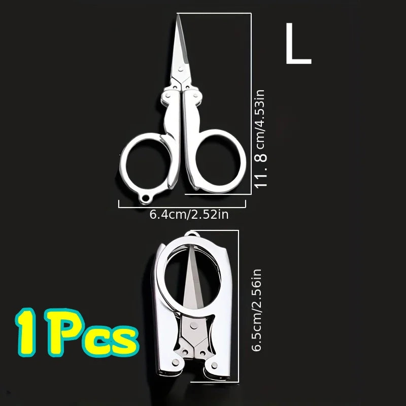 1Pcs Steel Folding Scissors Travel Scissors Sewing Scissors Portable Mini Scissors Paper Scissors Office Supplies