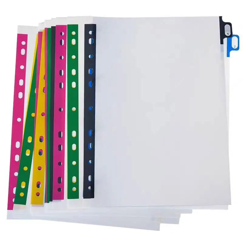 5/10/20Sheets/Lot A4 Divider Index Page Tab Cards For 11-Holes Ring Binders Notebooks Stationery Bookmark School Office Supplies