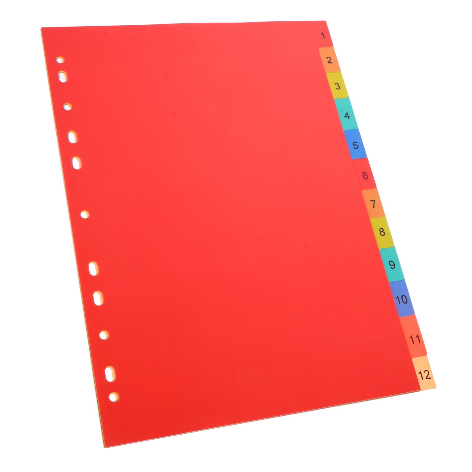 12 Pieces A4 11 Hole Index Page Dividers Notebook Plastic Binder Separators Pp Material Classification Tabs Office Supplies