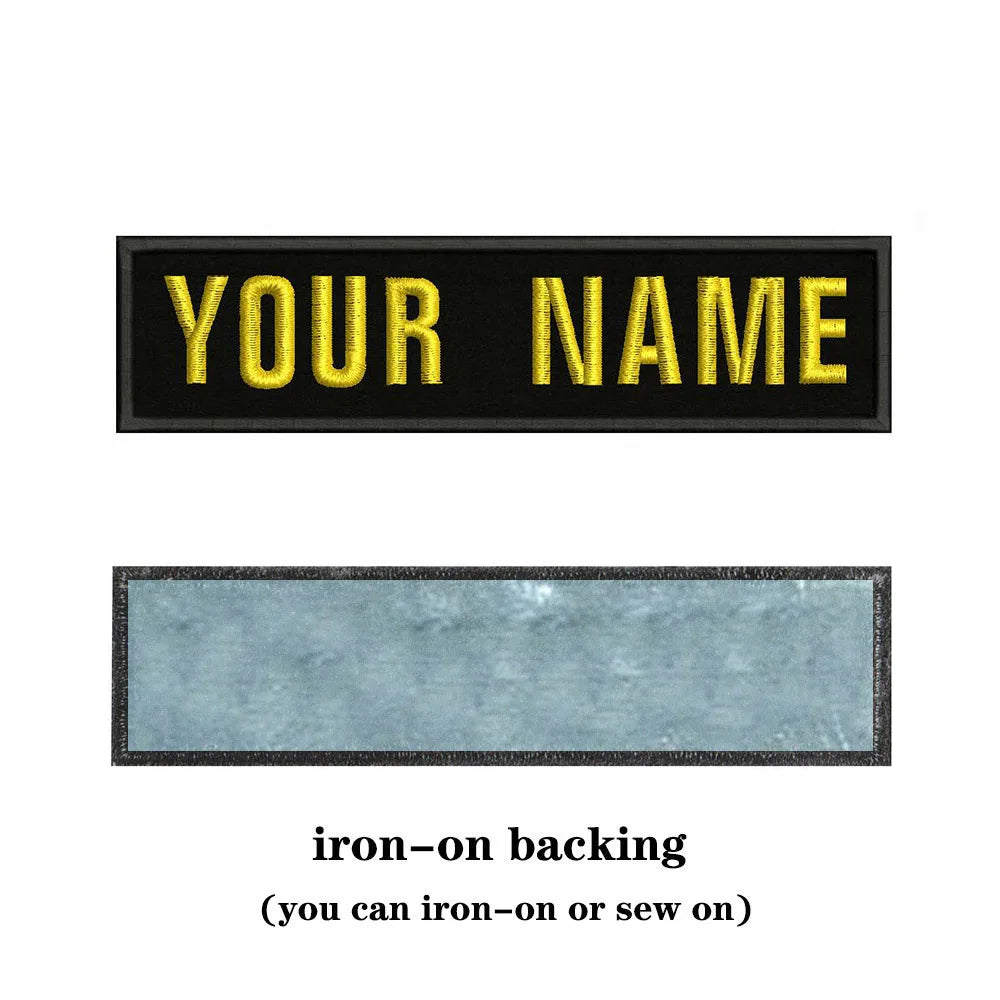 10X2.5cm Embroidery Custom Name Text Patch Stripes Badge Iron On Or Sew On Or  Patches For