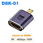 NNBILI HDMI2.1 48Gbps 8K@60Hz 4K@120Hz Ultra High-Speed Adapter Mini/Micro HDMI to HDMI Converter for PS5 X/S PC HDTV Projector