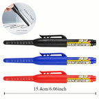 1-6Pcs 45mm Waterproof Long Head Nib Deep Hole Markers Pen Tile Carpenter Pen Multi-purpose for Woodworking Black/Blue/Red Ink