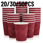 20/30/50PCS Disposable Paper Cups Disposable Corrugated Paper Cups Suitable Birthday Parties Weddings Christmas Parties
