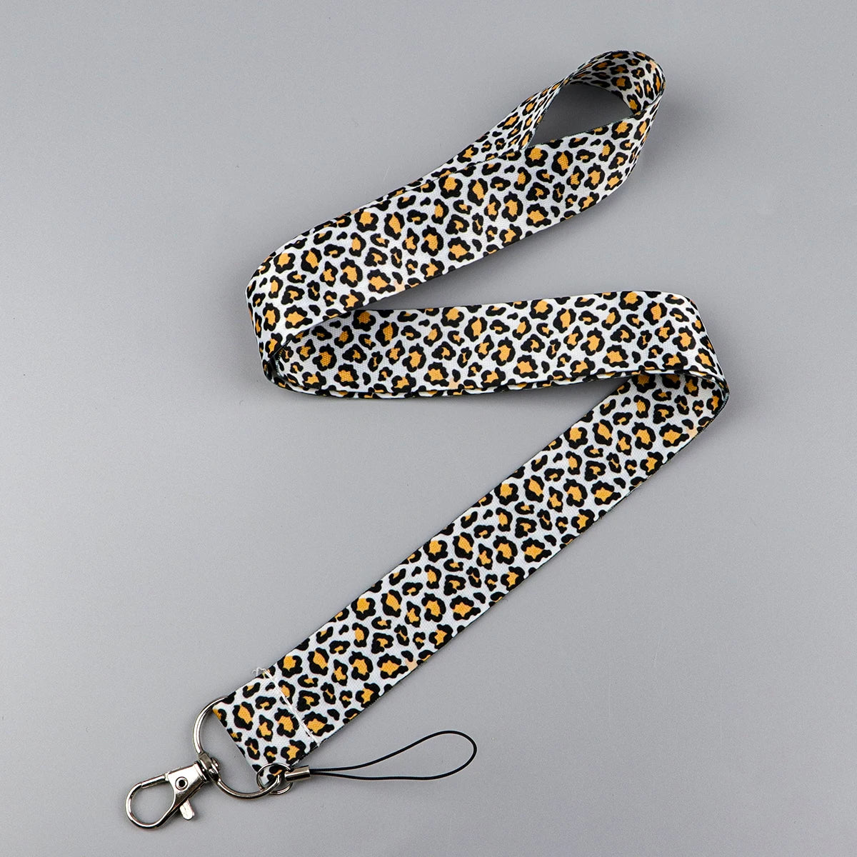Gray Leopard Print Fashion Lanyard for Key Neck Strap Lanyard Card ID Badge Holder Key Chain Key Holder Keyring Accessories Gift