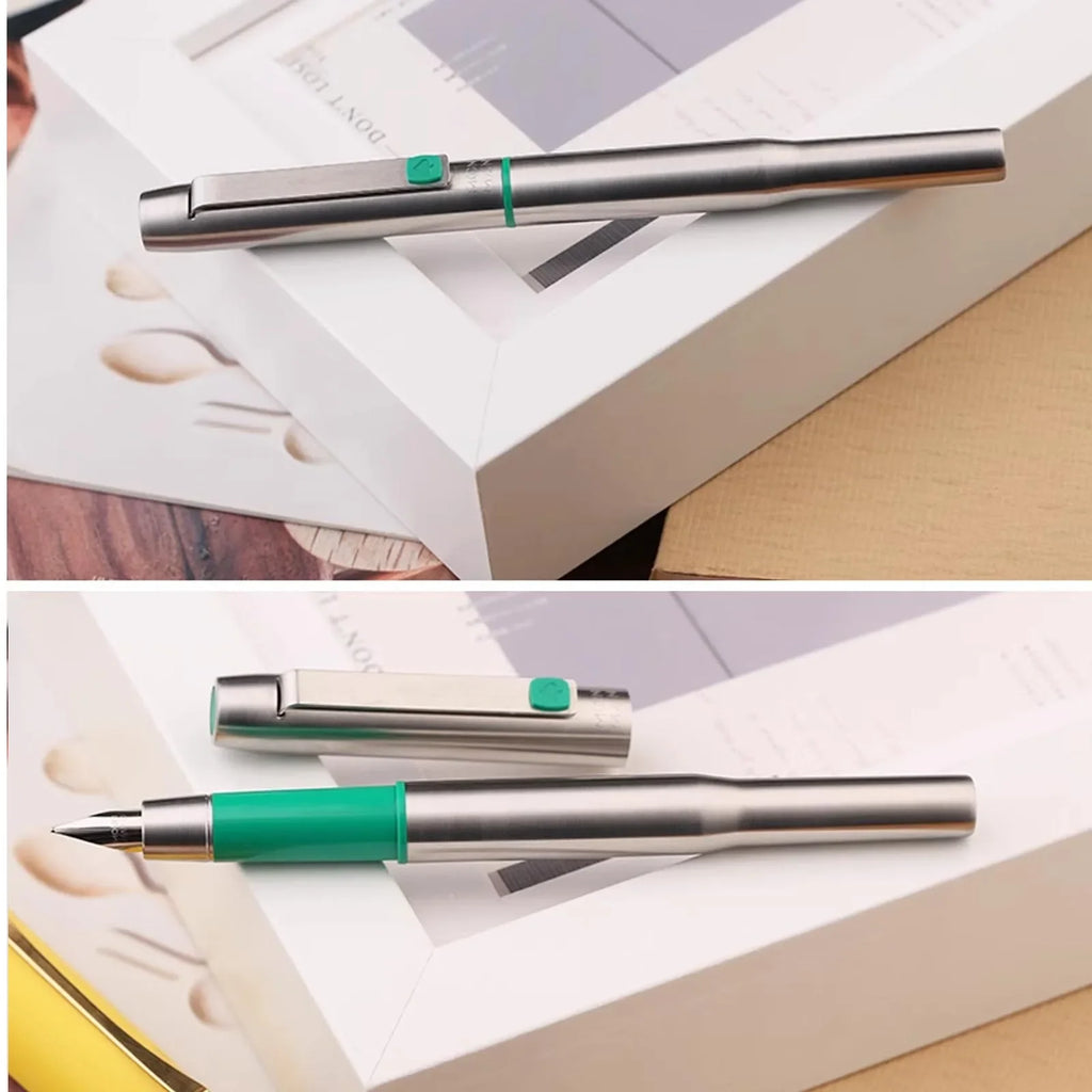 New Moonman B25 Fountain Pen Stainless Steel Imported F nib Ink Absorber Dual purpose Design high-end Office Stationery Supplies