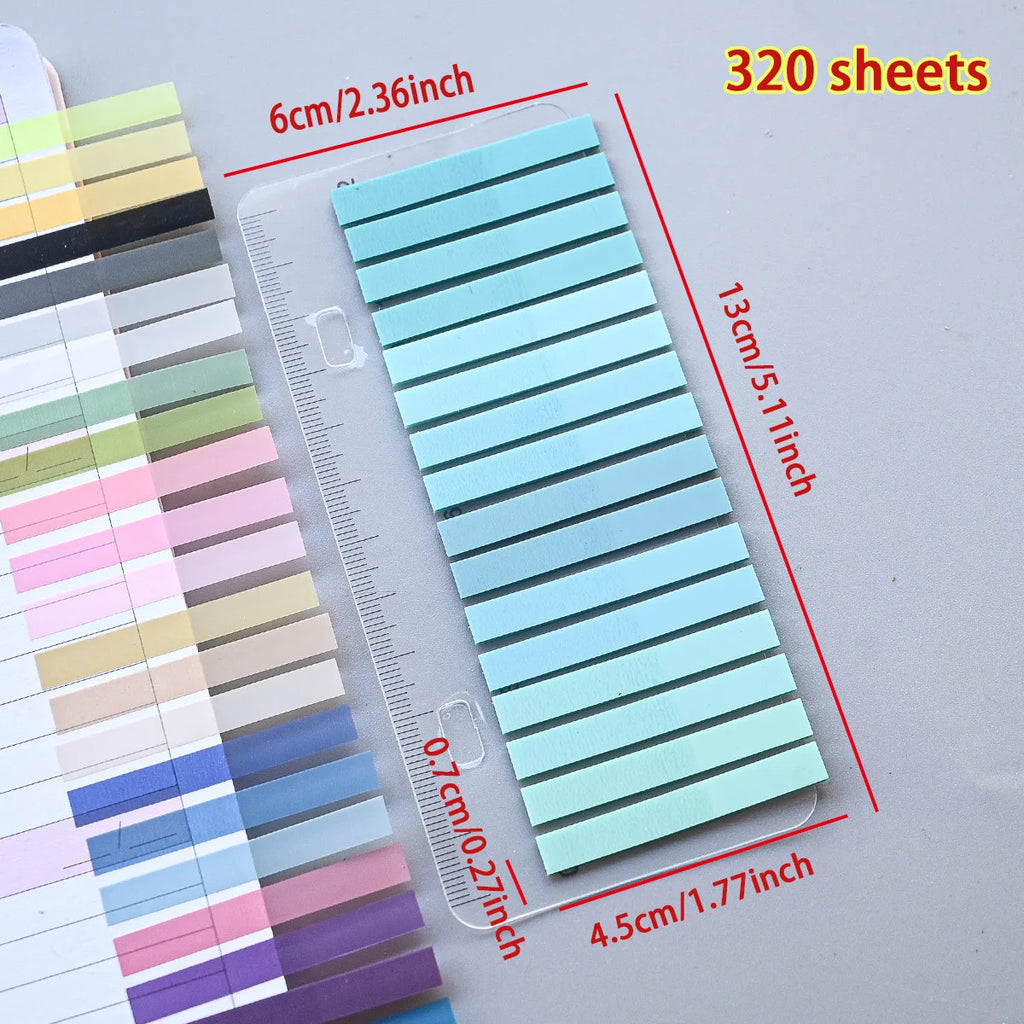 320PCS Clear Sticky Notes Self-Adhesive Colorful Memo Pads for Office School Book Annotation Index Tabs Stationery
