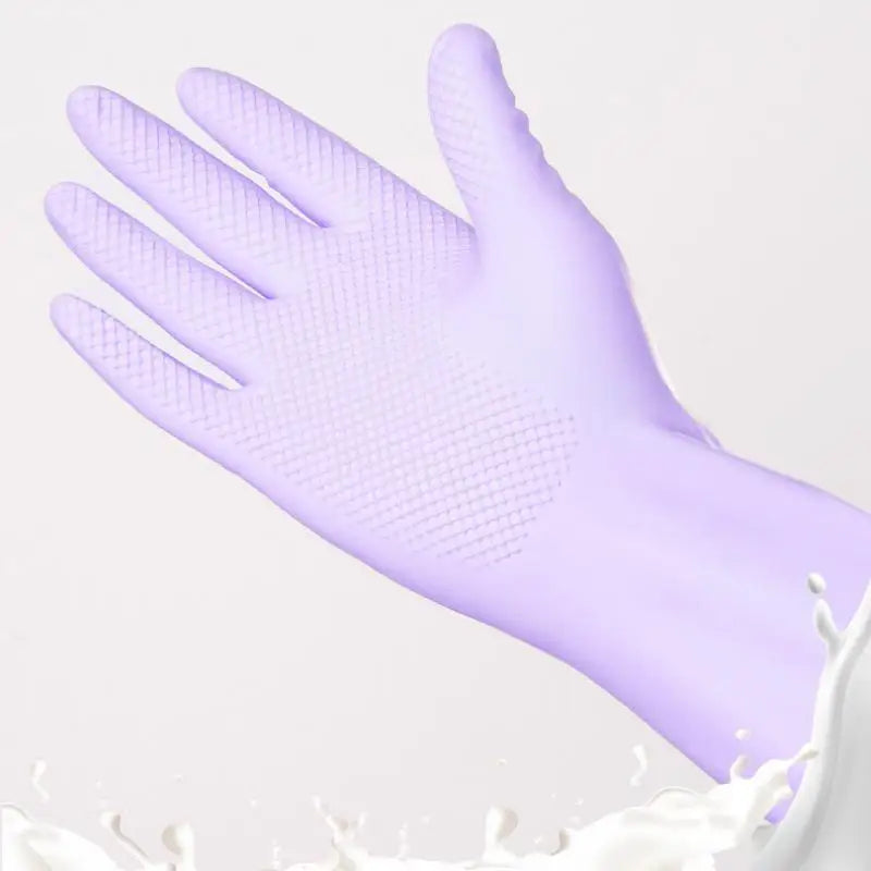 Water Resistant Dish Washing Gloves 1 Pair Durable Latex Rubber Gloves Reusable for Kitchen Cleaning Laundry Gardening Use
