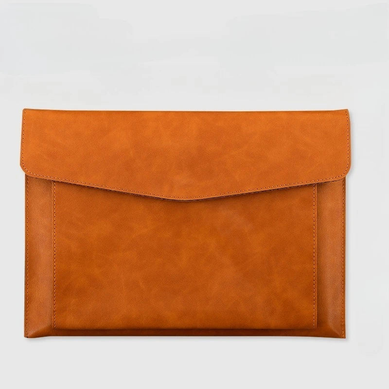 A4 Leather Document Bag Storage Bag  Large Capacity Double-layer File Folder Business Official Briefcase
