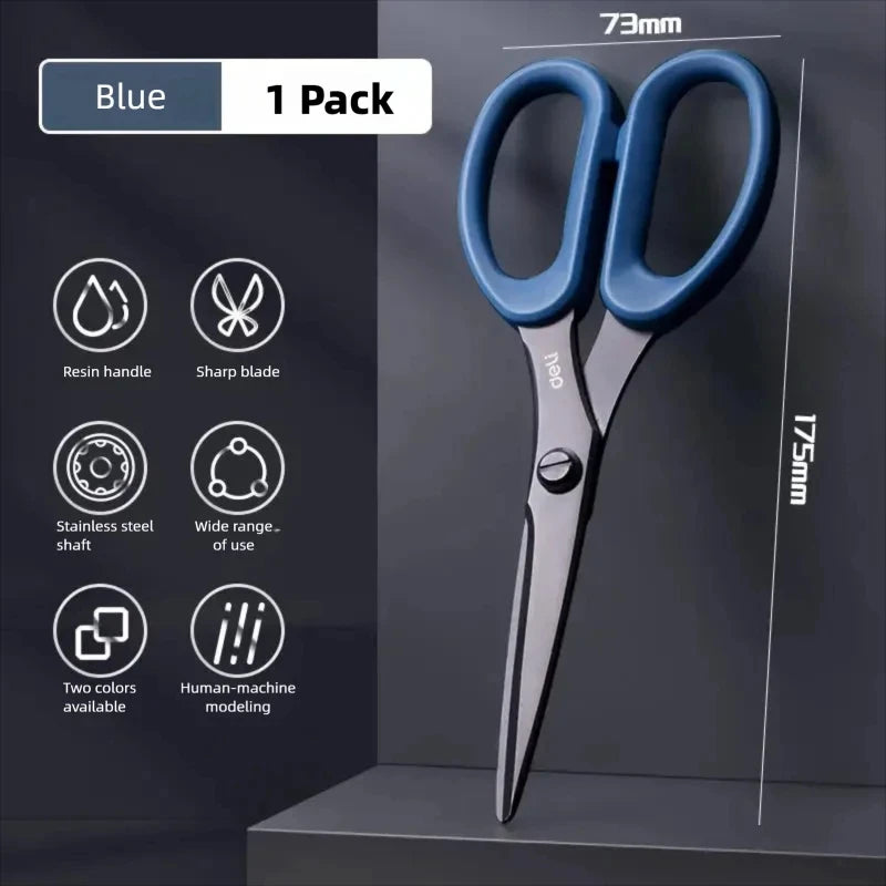 Deli 210/175mm Black Stainless Steel Scissors Business Office Stationery Home Shears Kitchen Knife Cutter Cutting Tool