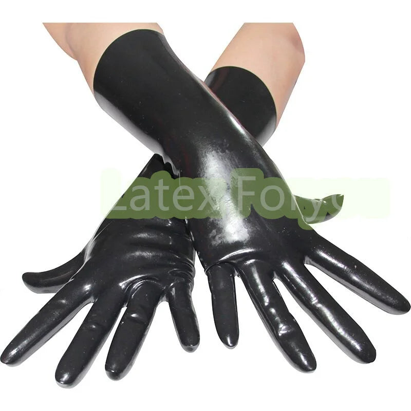 Free Shipping 100% Natural Latex Unisex Classic Flash Red Short Latex Gloves Slim Finger Hand Finger Gloves Seamless