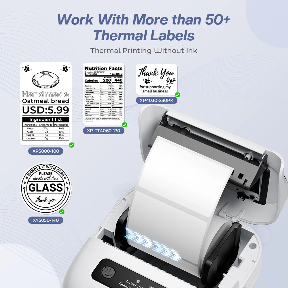 Phomemo M220 Bluetooth Thermal Label Printer 20-75mm Portable 203DPI Label Maker for Barcode Address Mailing File Labels
