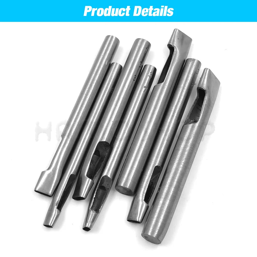 1pc 2mm-6mm Width Leather Oval Shape Hole Punch Steel Craft Hollow Hole Punch Leather Tools Leather Belt Hole Punch DIY Tools