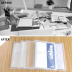 12 Pcs Plastic Envelopes Clear A5 Letter Size Waterproof Poly Envelopes Folders with Snap Closure for Office School Supplie