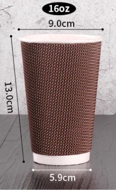 100pcs/pack 8oz/14oz/16oz Disposable Thick Double-layer Hot Drink Tea Cup Coffee Paper Cup