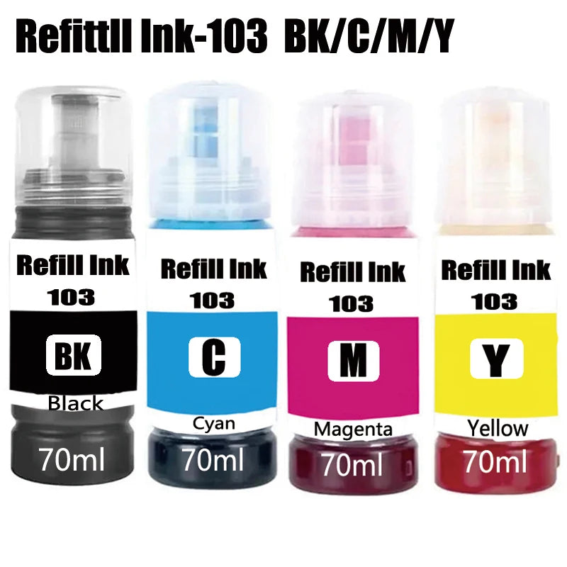T103 103 104 Refill Dye Ink For Epson Eco Tank L1110 L3100 L3110 L3111 L3116 L3150 L3151 L3156 L3160 5190 Desktop Printer