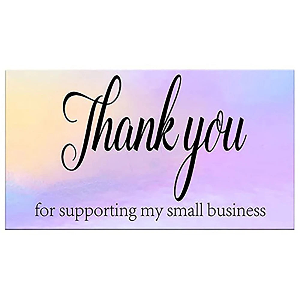 10-50pcs Thank You Cards For Small Business Colorful Laser Paper Thank You For Your Order "Beyond Grateful" Cards