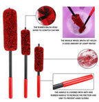 SEAMETAL Car Wheel Detailing Cleaning Brush Woolies Plush Car Rim Tire Wash Brushes Long Handle Bendable Auto Wheel Clean Tools
