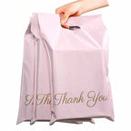50PCS Thank You Pink Poly Mailer Adhesive Envelopes Bag DIY Logo T-shirt Underwear Dress Leggings Toys Shipping Portable Pouches