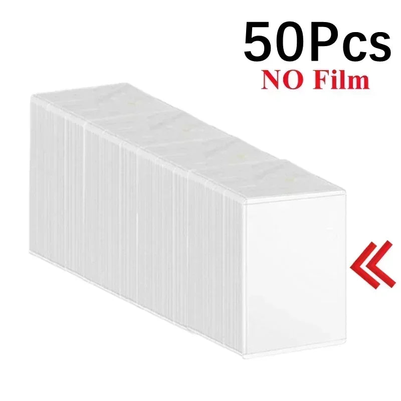 50/1Pcs Transparent Card Sleeve with Protective Film Clear Card Holder Idol Photo Game Baseball Card Holders Cover 35PT 3"x4"