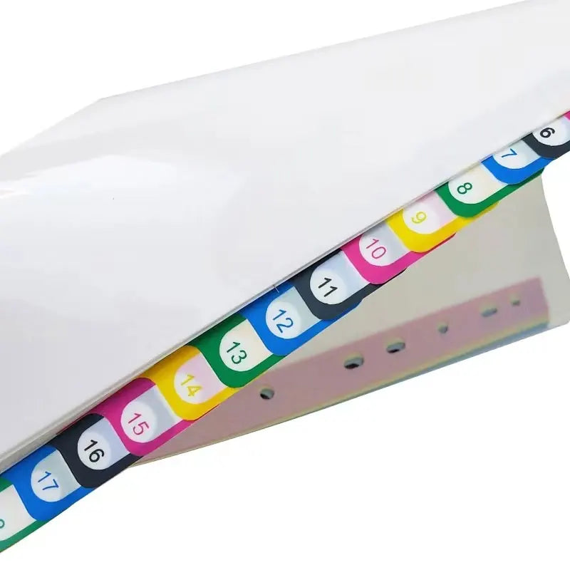5/10/20Sheets/Lot A4 Divider Index Page Tab Cards For 11-Holes Ring Binders Notebooks Stationery Bookmark School Office Supplies