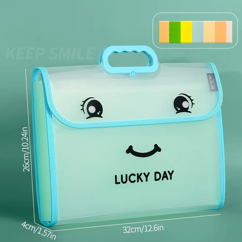 1 Piece A4 13-Pocket Accordion File Folder - Portable Student/Office Document Organizer