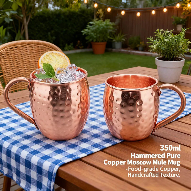 100% Copper Moscow Mule Mug Durable Coppery Beer Mugs 350ml Coffee Mug Milk Cup Pure Copper Bar Cup Drinkware
