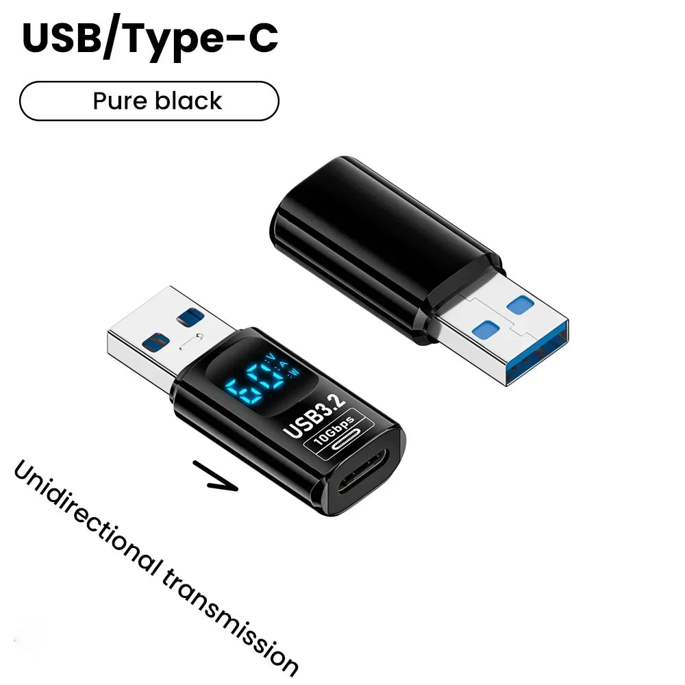 Digital Display USB3.2 Adapter USB A To Type C Adapter Data Transfer 60w Fast Charging USB C Converter For PC iphone15 Samsung