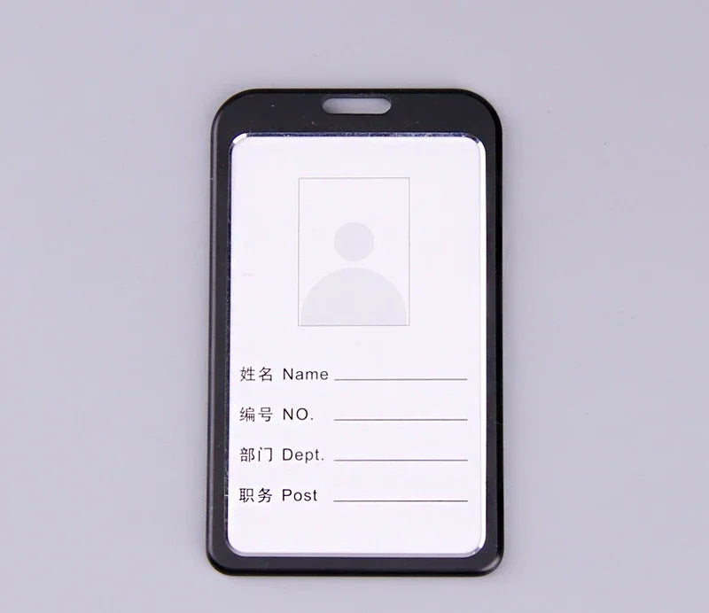 Office Metal Work Identity Badge ID Card Holder Aluminium Alloy Employee Name Cover Business Case Credit Card Holder Wallet