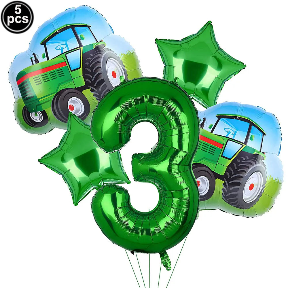  Green Tractor Birthday Party Supplies Farm Tractor Paper Plates Cup Napkins for Tractor Birthday Party Decoration Supplies