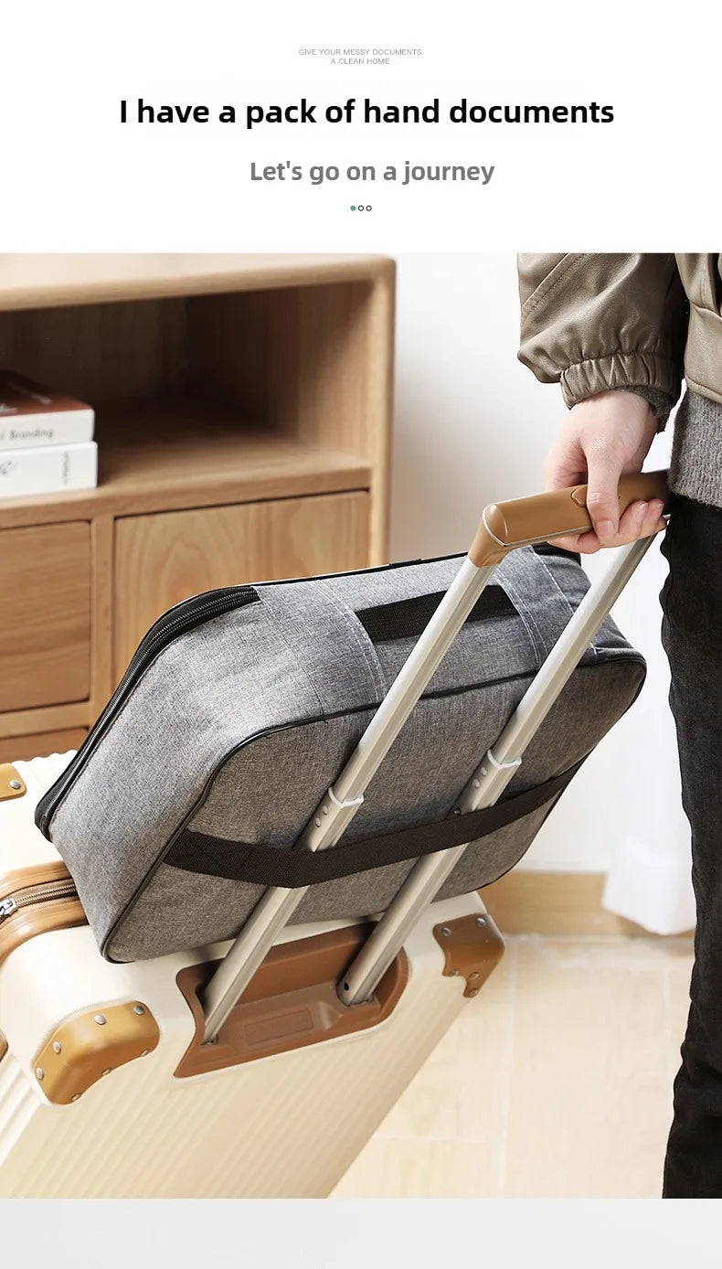 Lockable Document Storage Bag Multi Compartment Passport Card Certificate Organizer Travel Household Important File Box