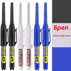45mm Waterproof Long Head Nib Deep Hole Markers Pen Tile Carpenter Pen Multi-purpose for Woodworking Black/White/Red Ink
