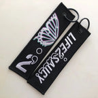 Custom Embroidery Keychains Double-sided Wholesale 50 PCS Printed Woven Logo to Customize Fabric Key Ring Tag for Bag Phone Car