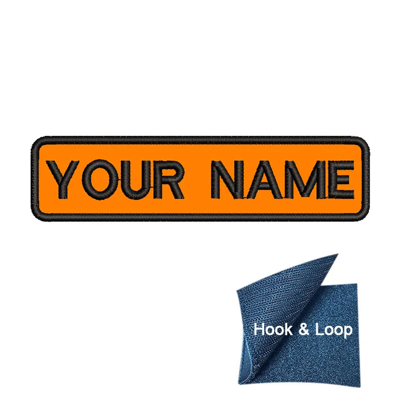 1PC 10cmX2.5cm Custom Personalized Name Embroidered Patch Number Stripes Badge Tags Armband Iron On Backing Hook & Loop Backing