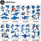 Ocean Shark Theme Disposable Tableware Cute Cartoon Marine Animal Plastic Tablecloth Kids Birthday Party Baby Shower Decor