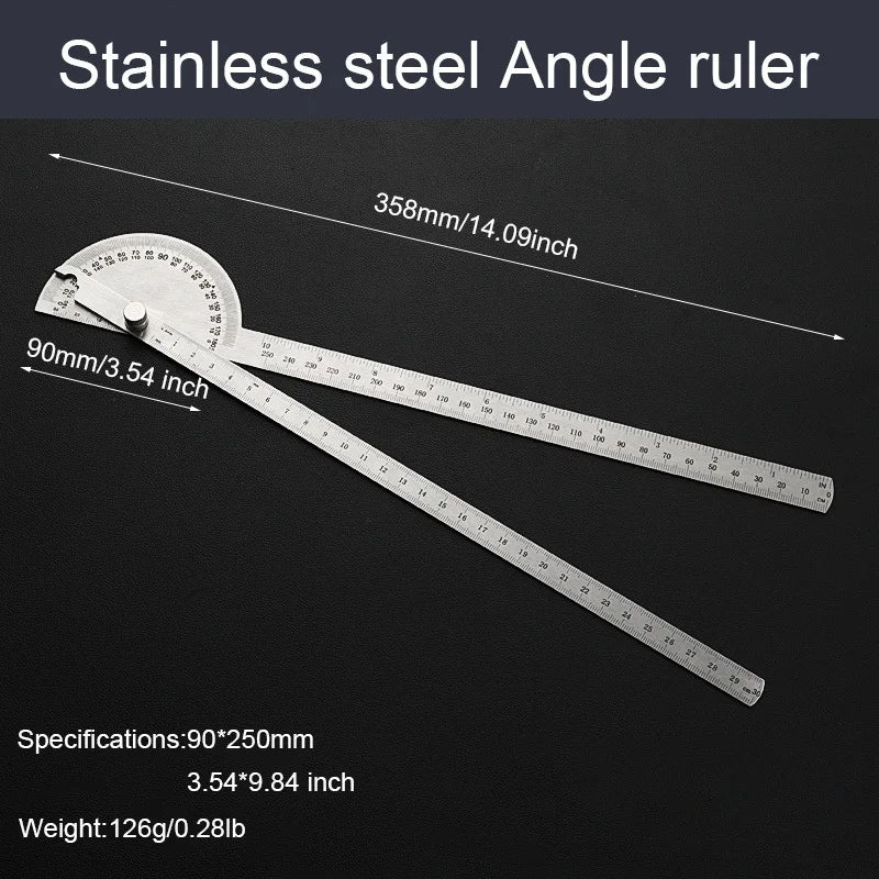 Thickened Stainless Steel Angle Gauge Measuring Angle Protractor Large Carpenter's Protractor Angle Gauge Angle Gauge