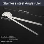 Thickened Stainless Steel Angle Gauge Measuring Angle Protractor Large Carpenter's Protractor Angle Gauge Angle Gauge