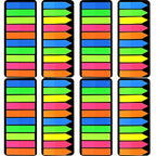 PET Page Markers Sticky Index Tabs, Bright Colors Arrow Flag Tabs for Book Annotation, Writable File Classification Labels