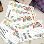 50/100/200Pcs Rainbow Teacher Mail Incentive Cards for Elementary Students Classroom Supplies